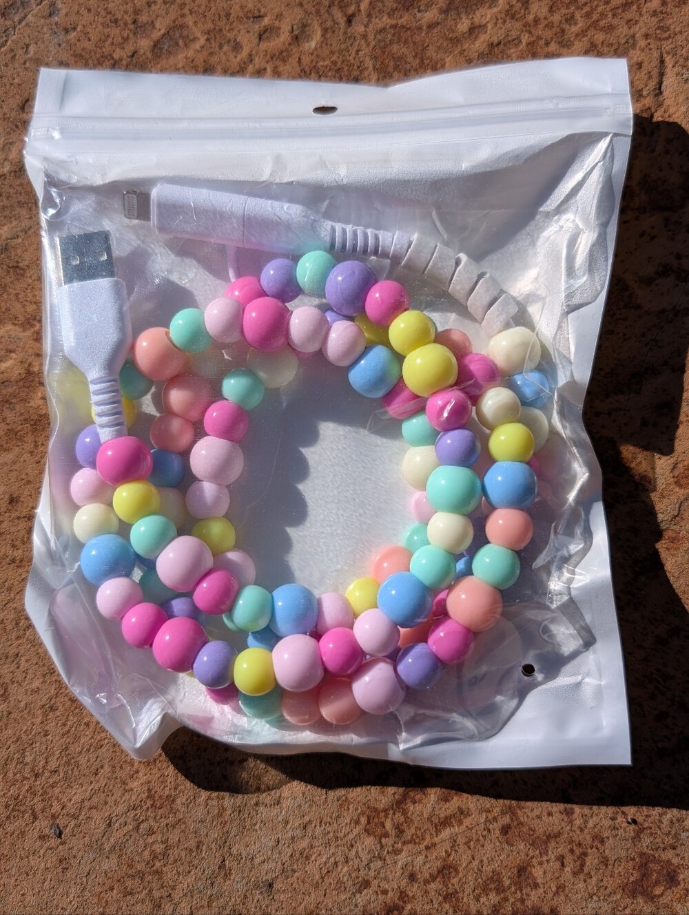 Cute Beaded 39inch Charging Cord, Lightning iPhone adapter cable or USB-C charge